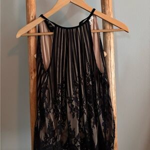 Max Studio Black Lace Tank Top